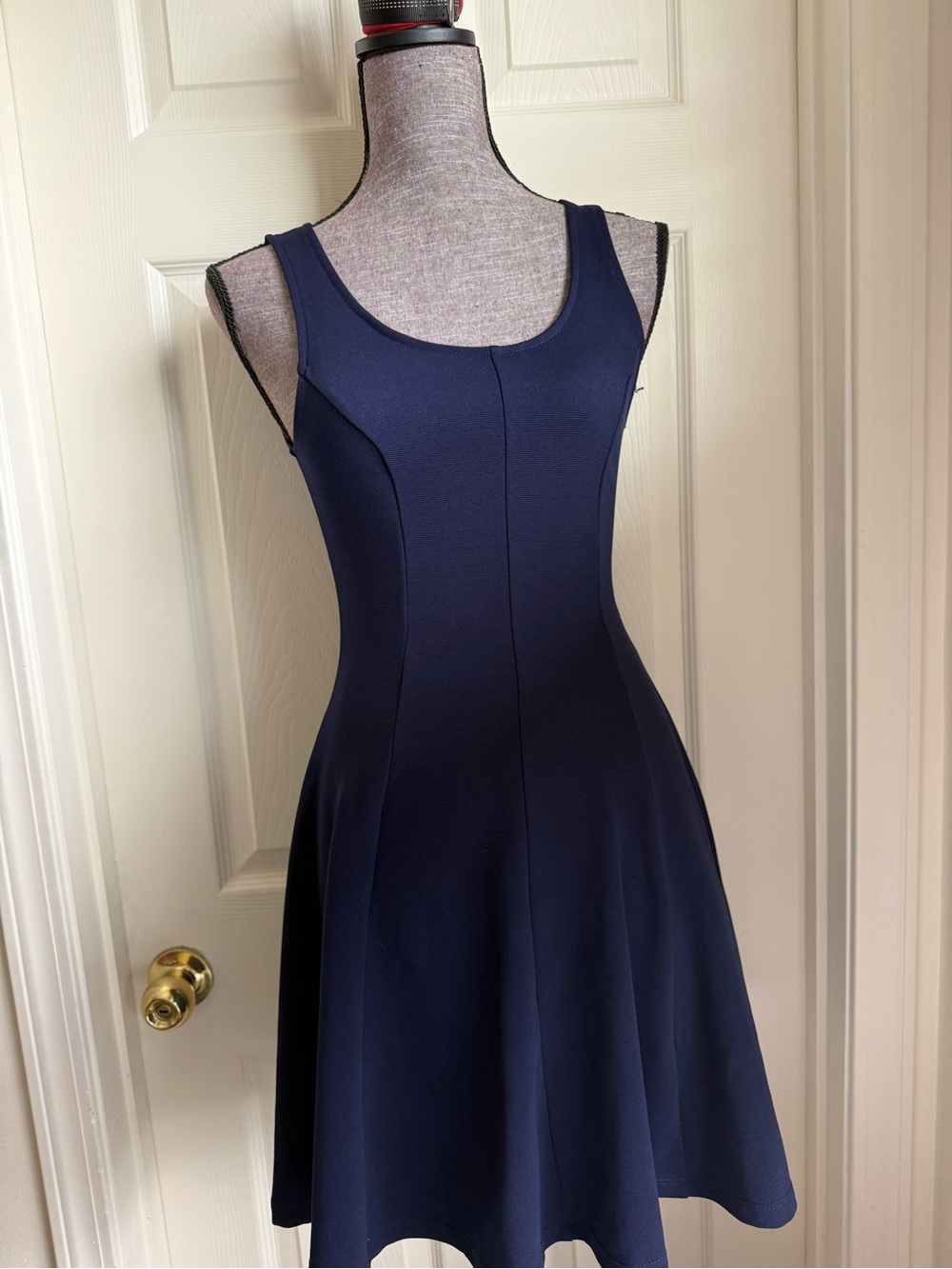 Everly Navy Sleeveless Fit-and-Flare Midi Dress